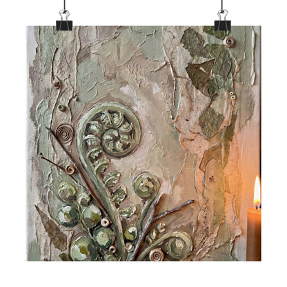 Spring Fern Unfurling Texture Wall Art Print | Elegant Decor Art Print