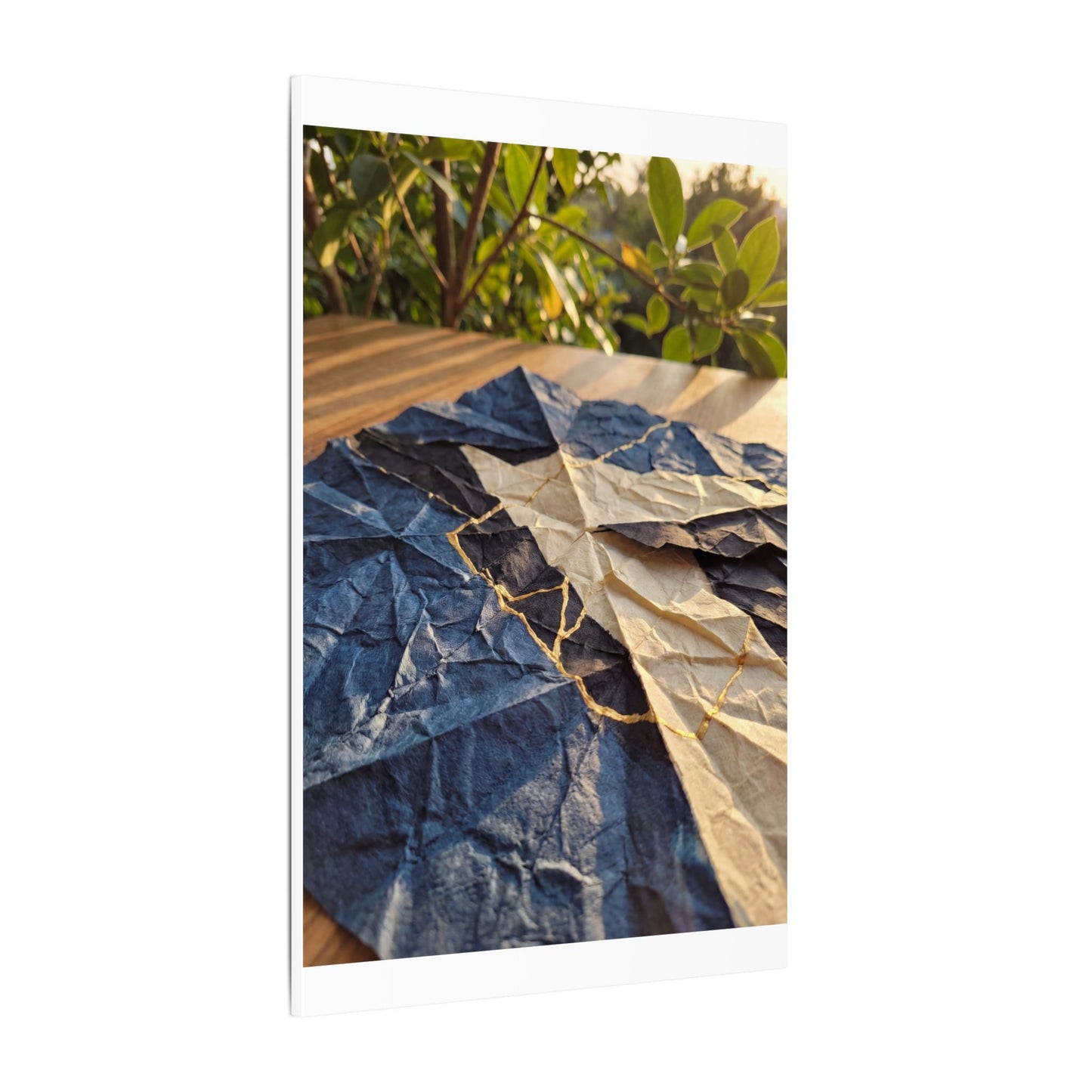 Golden Hour Paper Fold Canvas Art - Kintsugi Ma
