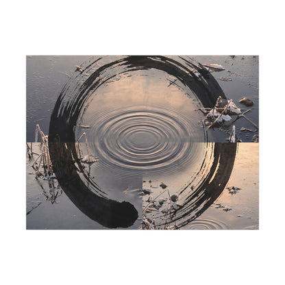 Winter Water Ripple Enso Canvas Art | Tranquil Decor