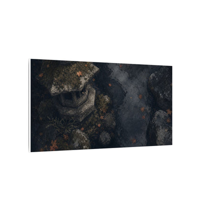 Stone Lantern Canvas Art | Autumn Japandi Texture Art
