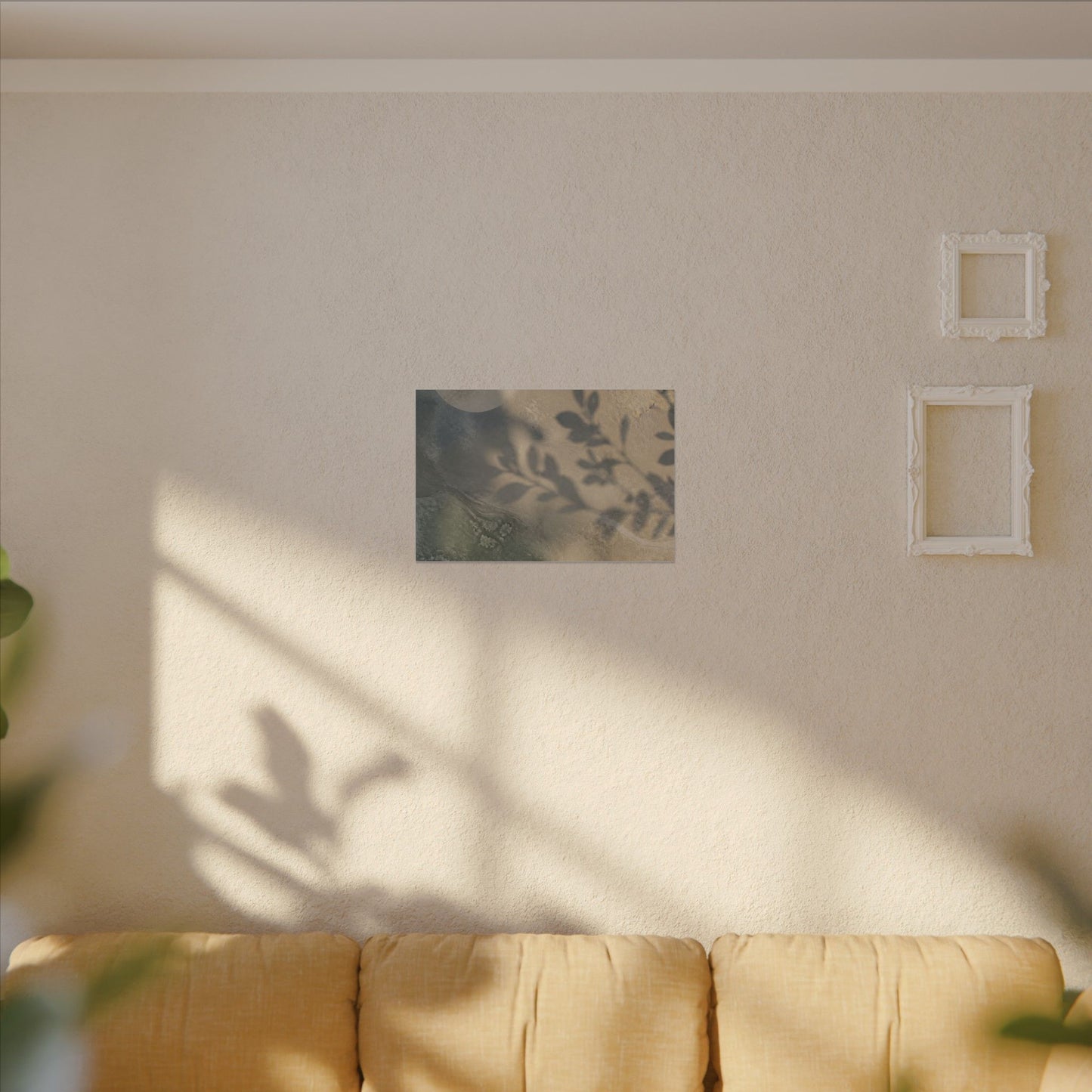 Japandi Shadow Play in Moonlight | Texture Canvas Art