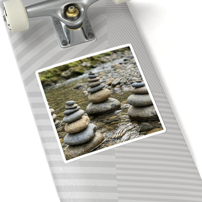 River Stones Karesansui Sticker | Calm Zen Art