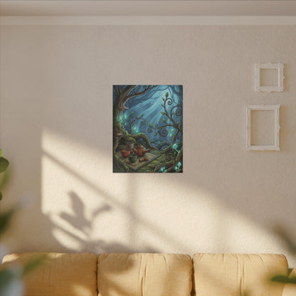 Spring Tea Ceremony Forest Whimsy Canvas Art | Cozy Decor