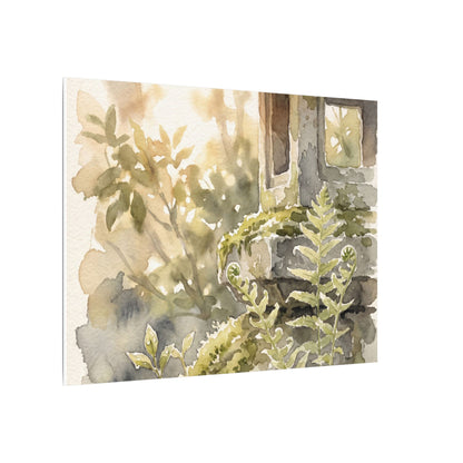 Earthy Stone Lantern Canvas Art - Watercolor Japandi
