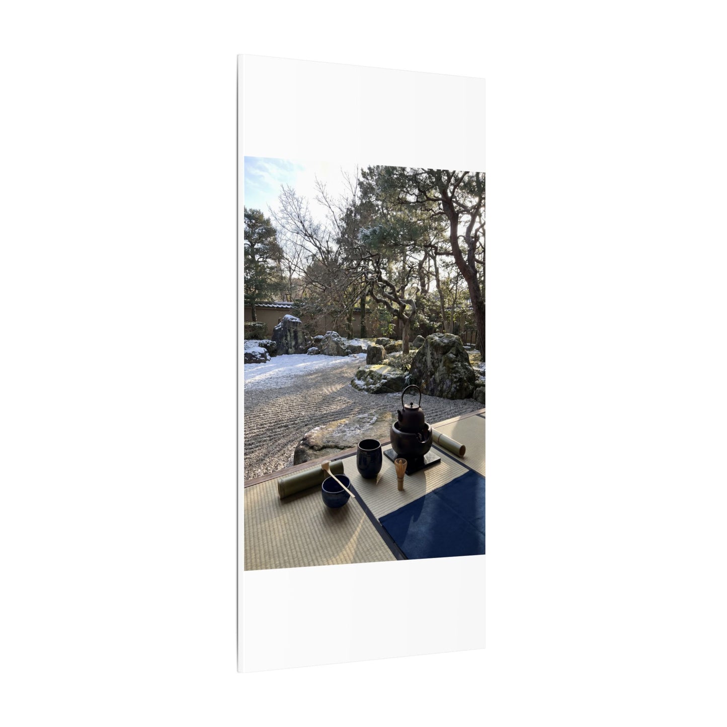 Winter Tea Ceremony Karesansui Canvas Art | Serene Decor