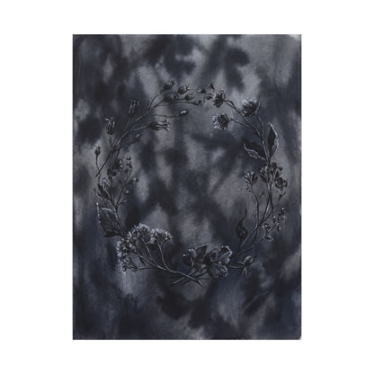 Dried Flowers Canvas Art | Winter Dark Japandi Shadow Zen Art