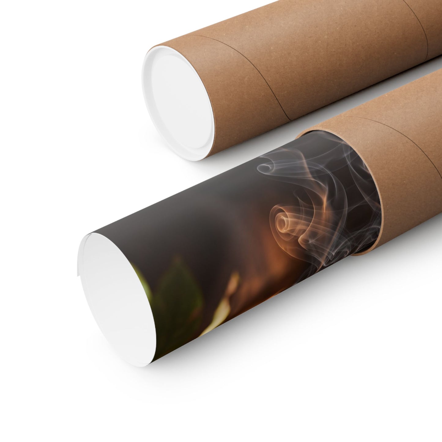 Dark Japandi Incense Smoke in Dappled | Shadow Zen Wall Art Print