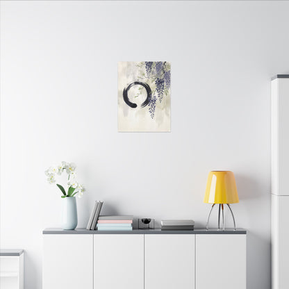 Wisteria Enso Canvas Art | Serene Zen Art