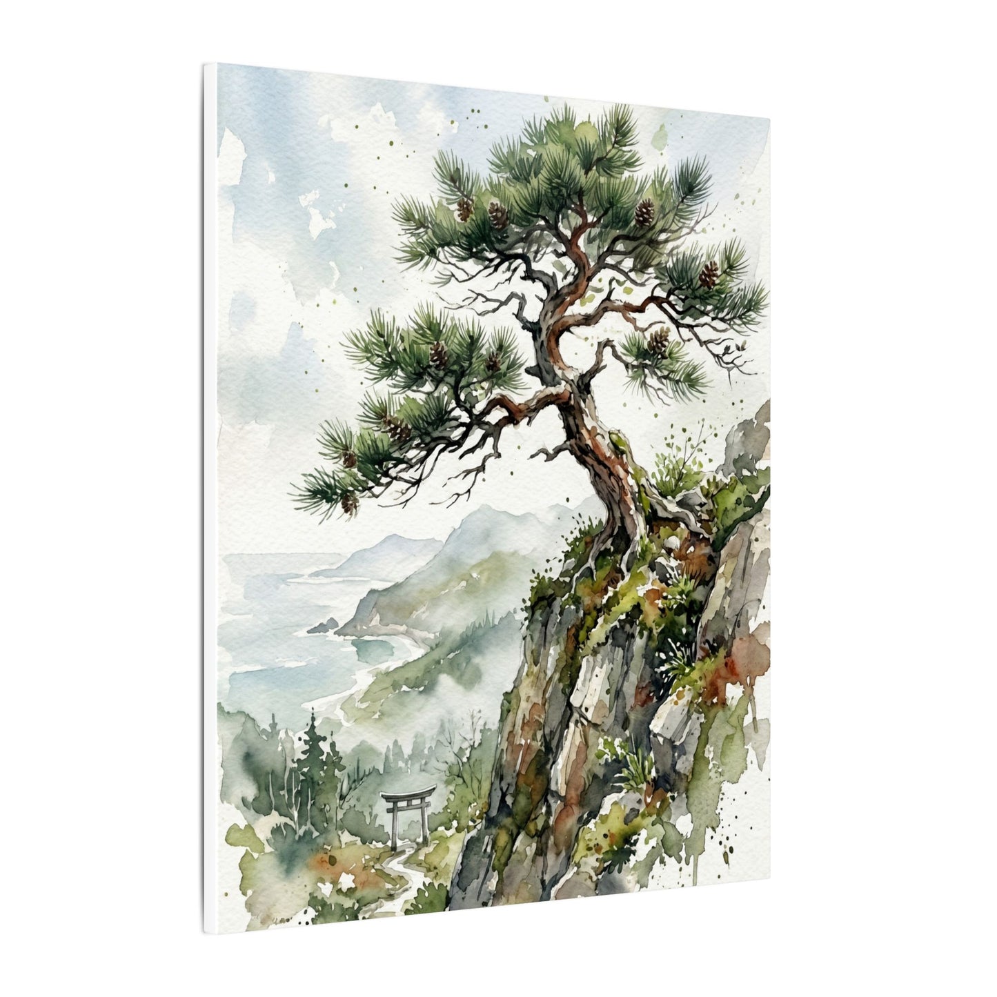 Pine Tree Spring Canvas Art | Japandi Neutral Design