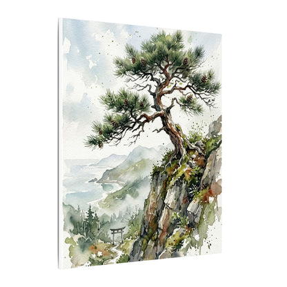 Pine Tree Spring Canvas Art | Japandi Neutral Design