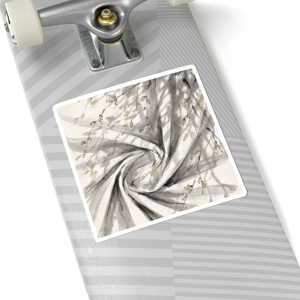 Silk Drape Sumi E Sticker | Tranquil Zen Art Art Print
