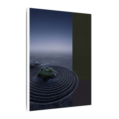 Ma Rock Garden Canvas Art - Dark Japandi Moody Minimal