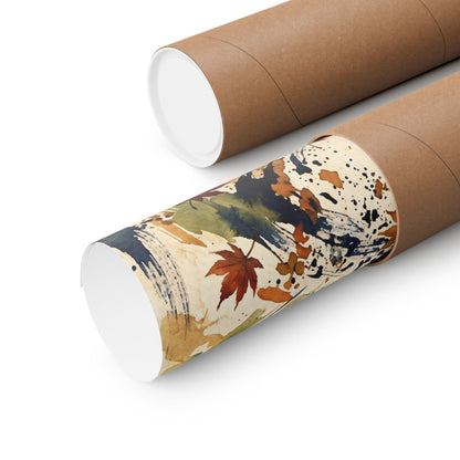 Golden Hour Ink Brushstroke Wall Art Print - Zen Shibui