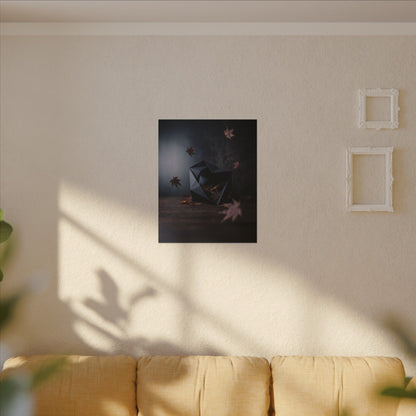Dark Japandi Paper Fold in Dawn | Shadow Zen Canvas Art