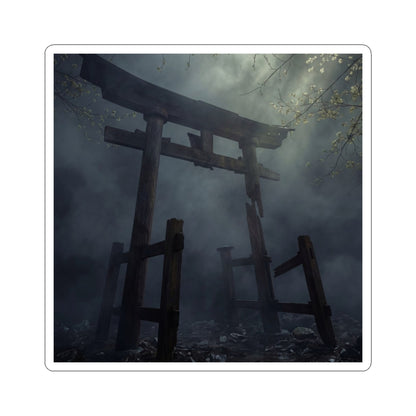 Spring Torii Gate Moody Minimal Sticker | Atmospheric Decor Art Print