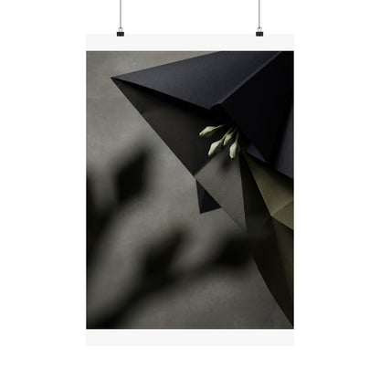 Paper Fold Wall Art Print | Spring Dark Japandi Moody Minimal Art Art Print