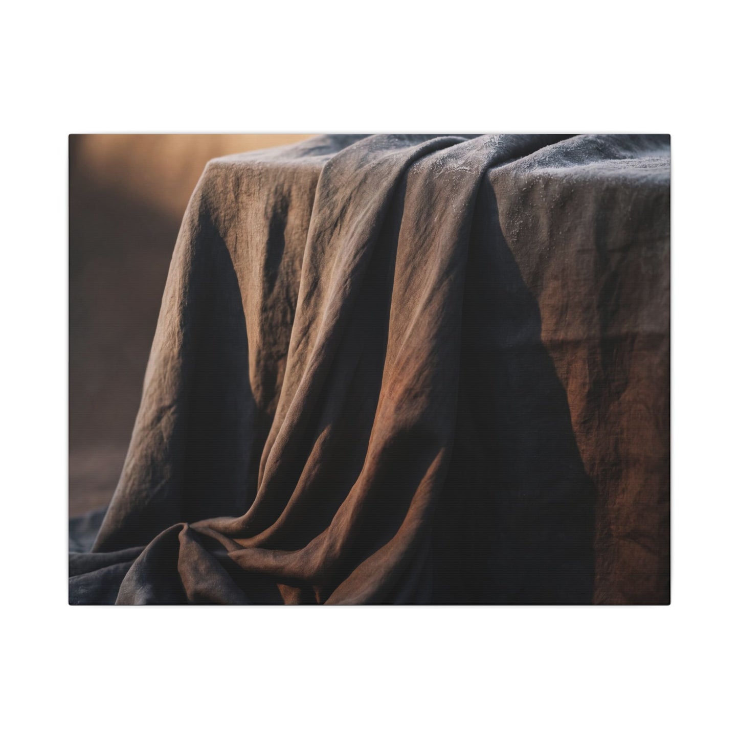 Silk Drape Canvas Art | Winter Dark Japandi Shadow Zen Art
