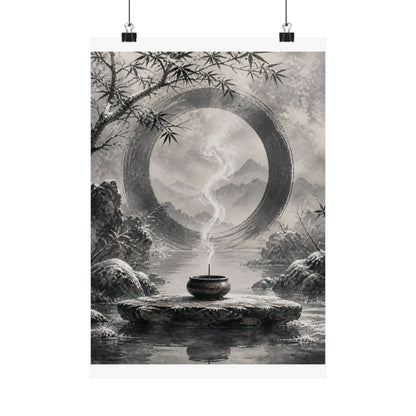 Dappled Incense Smoke Wall Art Print - Zen Seijaku