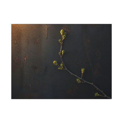 Dark Japandi Rust Patina in Golden Hour | Moody Minimal Canvas Art