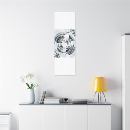 Winter Water Ripple Sumi E Canvas Art | Peaceful Decor