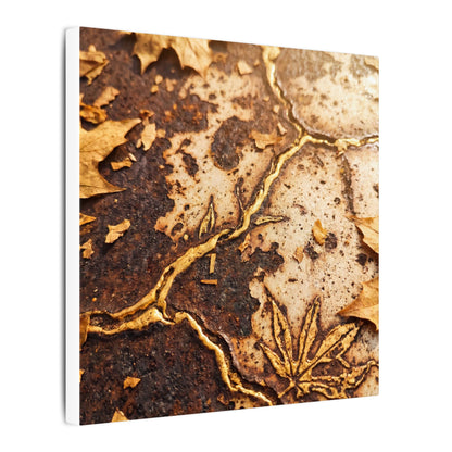 Kintsugi Rust Patina in Golden Hour | Gold Vein Canvas Art