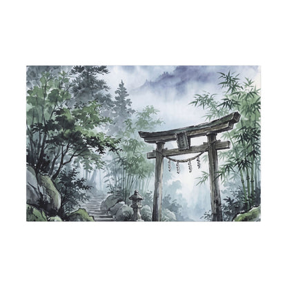 Moonlight Torii Gate Canvas Art - Zen Fukinsei