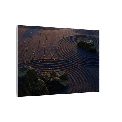 Spring Rock Garden Shadow Zen Canvas Art | Luxurious Decor