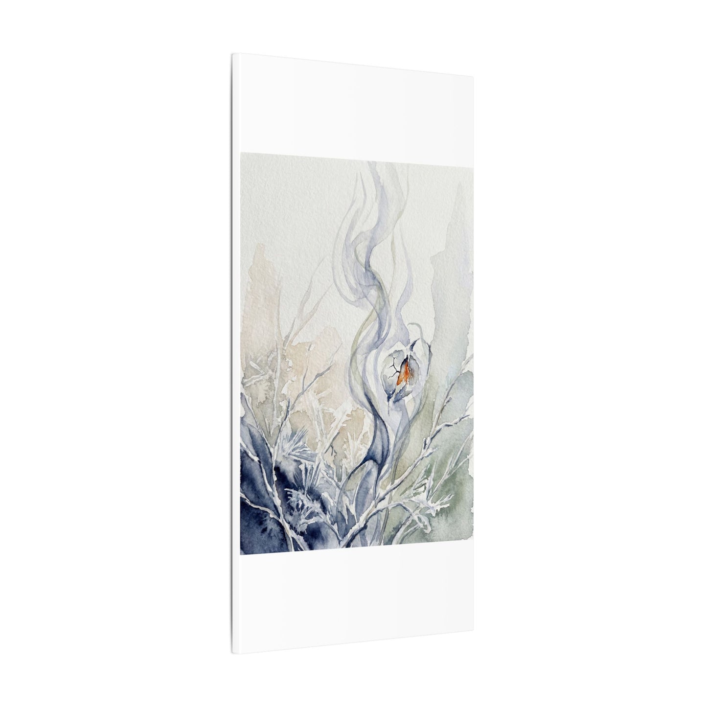 Earthy Incense Smoke Canvas Art - Watercolor Japandi