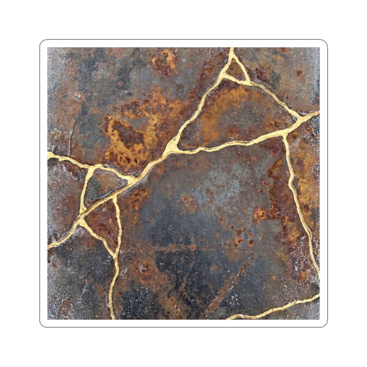 Kintsugi Rust Patina in Overcast | Gold Repair Sticker