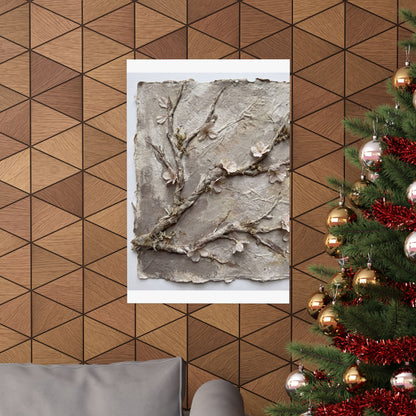 Summer Cherry Blossom Texture Wall Art Print | Neutral Decor