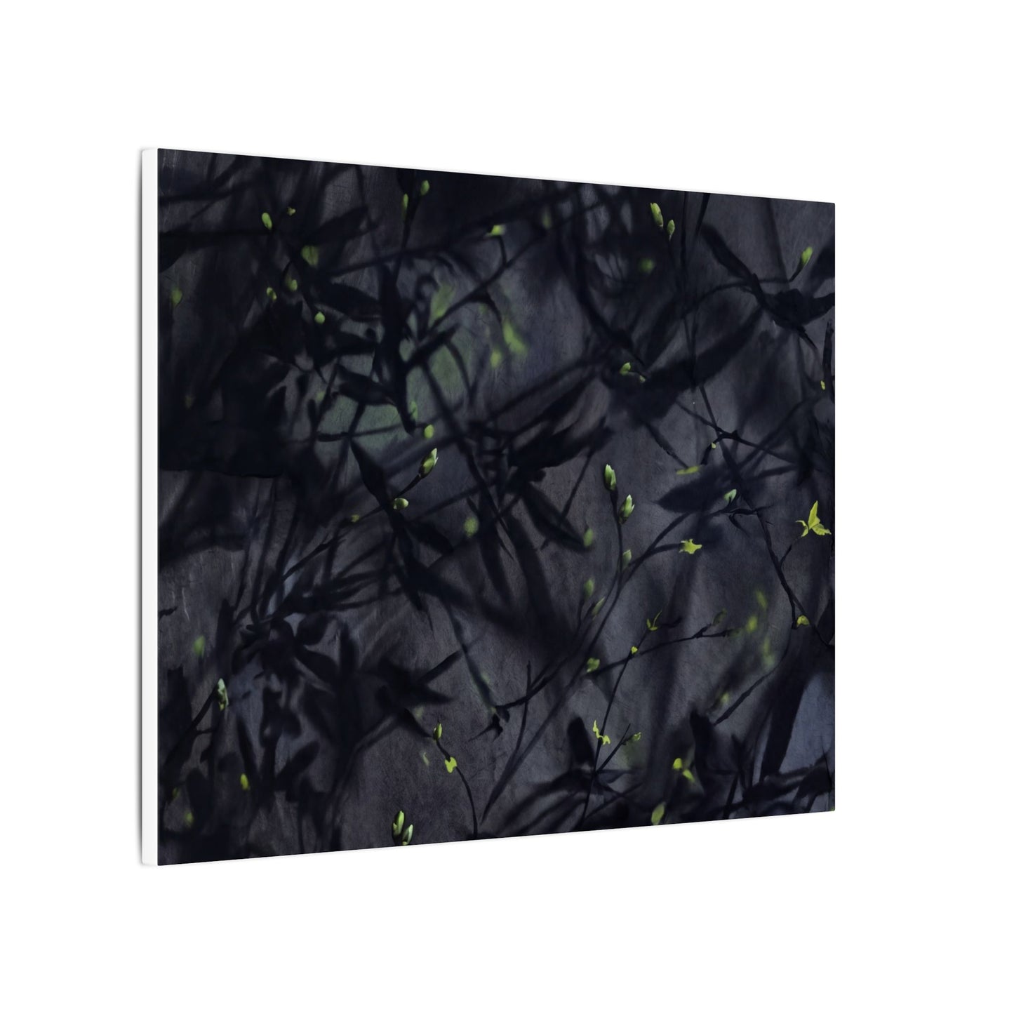 Shadow Play Spring Canvas Art | Dark Japandi Atmospheric Design