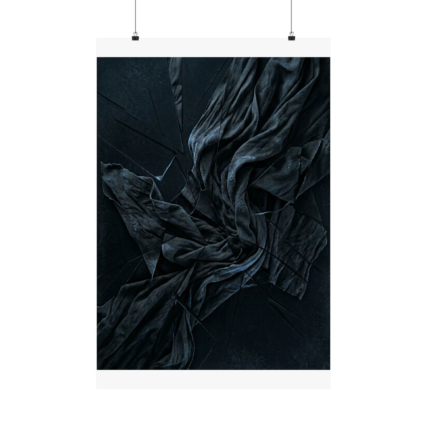 Silk Drape Wall Art Print | Winter Dark Japandi Moody Minimal Art
