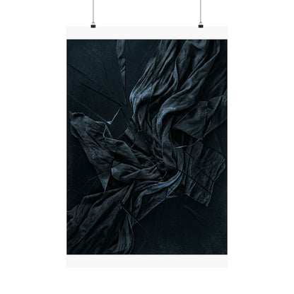 Silk Drape Wall Art Print | Winter Dark Japandi Moody Minimal Art
