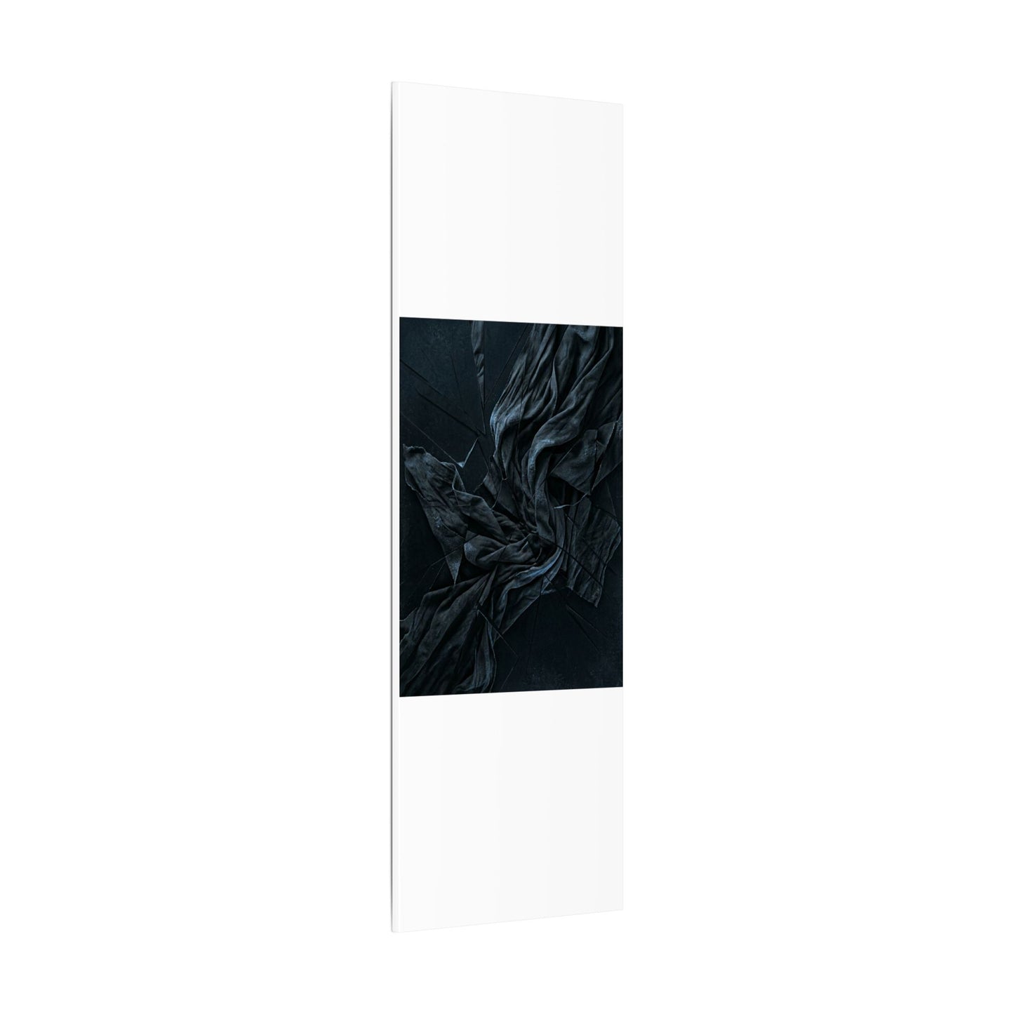 Dark Japandi Silk Drape in Moonlight | Moody Minimal Canvas Art