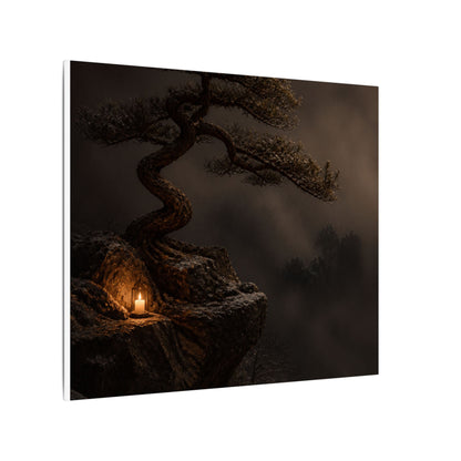 Pine Tree Shadow Zen Canvas Art | Luxurious Dark Japandi Art