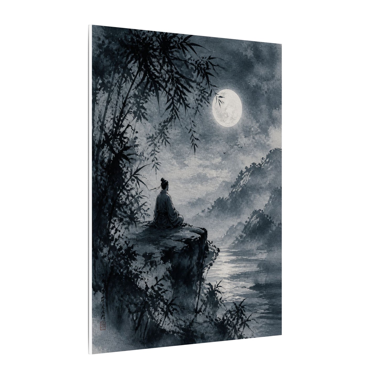 Ink Brushstroke Sumi E Canvas Art | Serene Zen Art