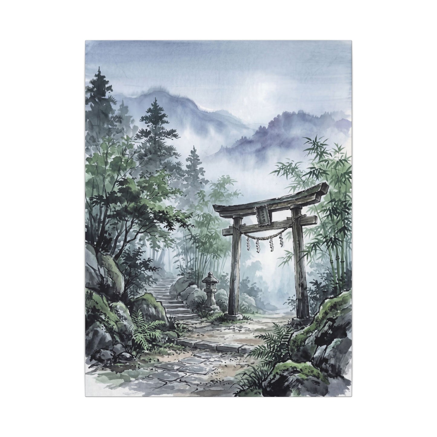 Moonlight Torii Gate Canvas Art - Zen Fukinsei