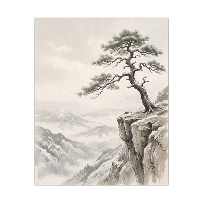 Seijaku Pine Tree Canvas Art - Japandi Japanese Pattern