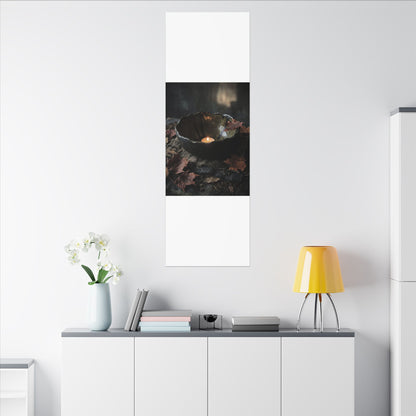 Candlelight Ceramic Bowl Canvas Art - Dark Japandi Kanso