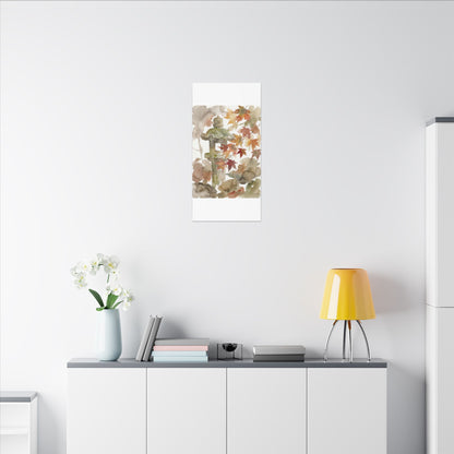 Stone Lantern Watercolor Canvas Art | Earthy Japandi Art