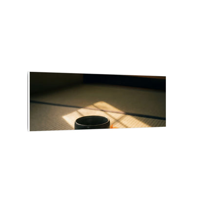 Dark Japandi Tea Ceremony in Golden Hour | Moody Minimal Canvas Art