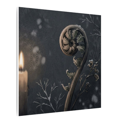 Candlelight Fern Unfurling Canvas Art - Japandi Ma