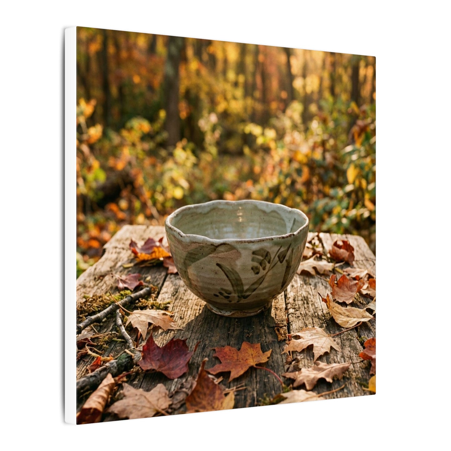 Golden Hour Ceramic Bowl Canvas Art - Japandi Fukinsei
