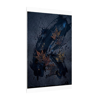 Sophisticated Ink Brushstroke Canvas Art - Dark Texture Dark Japandi