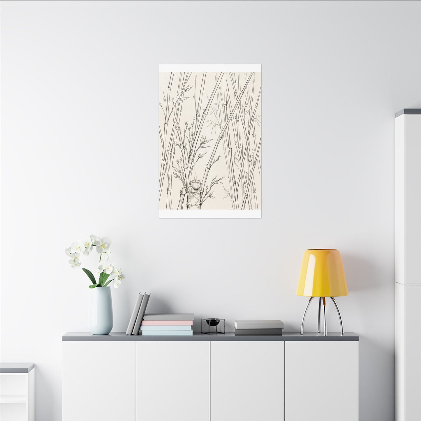 Candlelight Bamboo Grove Canvas Art - Japandi Fukinsei