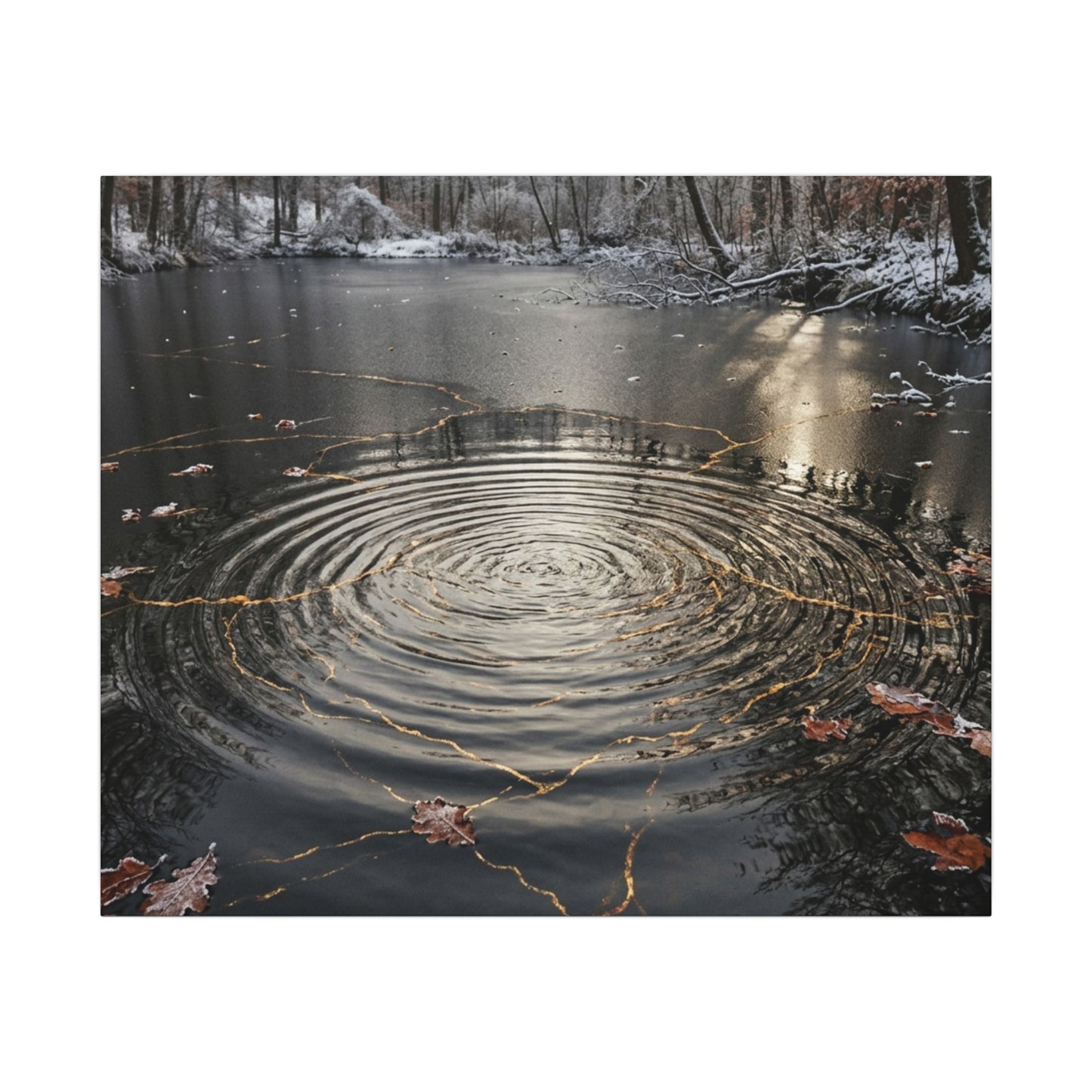 Water Ripple Broken Beauty Canvas Art | Artful Kintsugi Art