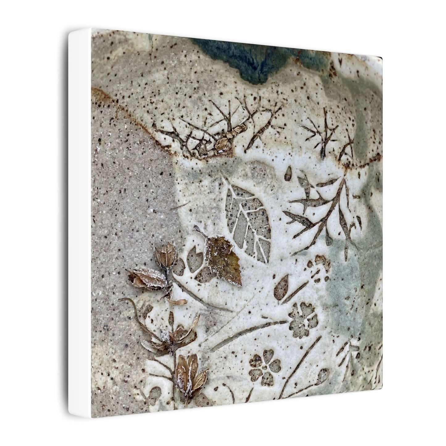 Ceramic Bowl Winter Canvas Art | Japandi Earthy Design
