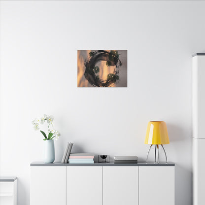 Ink Brushstroke Spring Canvas Art | Dark Japandi Bold Design