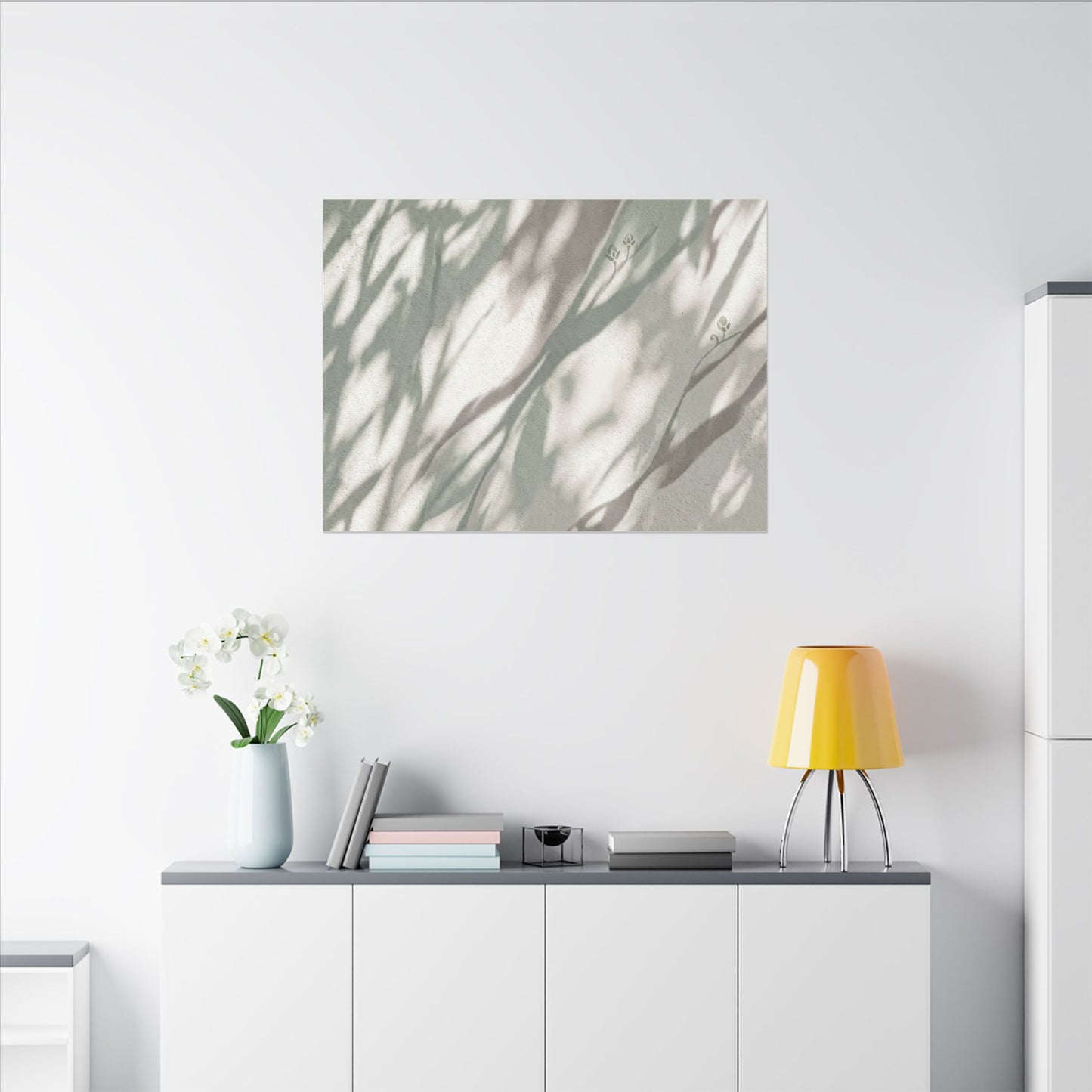 Japandi Shadow Play in Dappled | Japanese Pattern Canvas Art