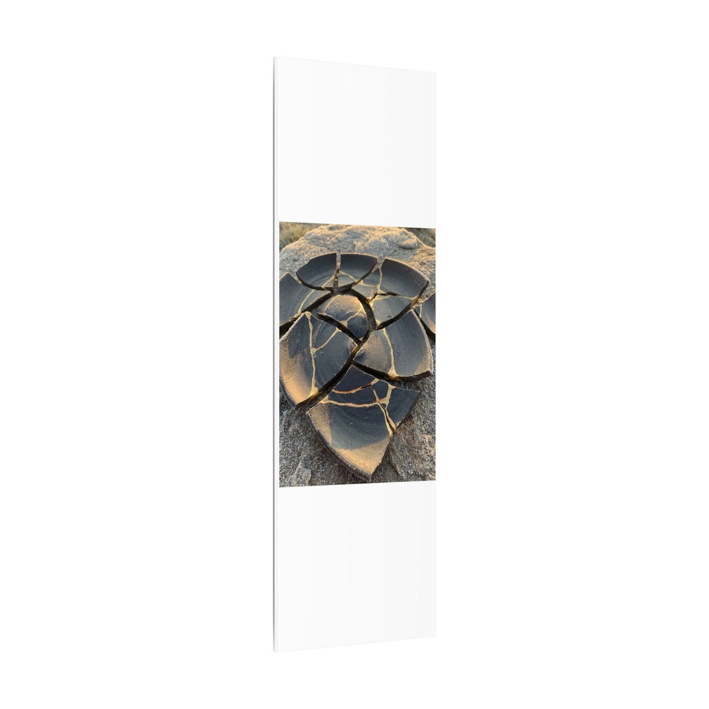 Broken Pottery Winter Canvas Art | Kintsugi Resilient Design
